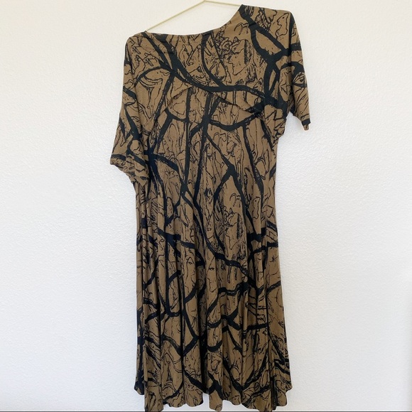 MATT HILDUR Icelandic Design Asymmetric Midi Dress Handmade in Peru SZ S - Picture 4 of 9